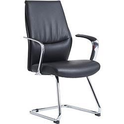 Limoges executive visitors chair - black leather faced on Productcaster.