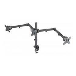 Manhattan TV & Monitor Mount, Desk, Double-Link Arms, 3 screens, Screen Sizes: 10-27 Inches, Black, Clamp Assembly, Triple Screen, VESA 75x75 to  on Productcaster.