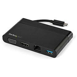 StarTech.com USB C Multiport Adapter with HDMI, VGA, Gigabit Ethernet & USB 3.0 - USB C to 4K HDMI or 1080p VGA Display Mini Dock Hub - USB Type-C  on Productcaster.