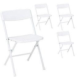 COSCO Resin Folding Chair Moulded Seat & Back - Steel Powder Coated - Pack Of 4 - White on Productcaster.