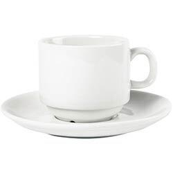 Olympia Whiteware Stacking Tea Cups 7oz 200ml (Pack of 12) on Productcaster.