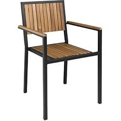 Bolero Steel & Acacia Armchair (Pack of 4) on Productcaster.