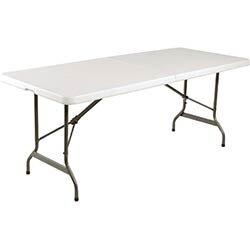 Bolero Rectangular Centre Folding Table 6ft White on Productcaster.