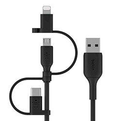 Belkin BOOST CHARGE USB cable 1 m USB A USB C/Micro-USB B/Lightning Black on Productcaster.