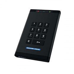 SecureDrive KP Hardware Encrypted External Portable Hard Drive 500GB with Keypad SD-KP-12-BL500GB on Productcaster.