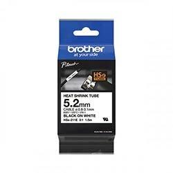 Brother HSe211E 5.2mm Black on White Heat Shrink Tube Tape HSE211E on Productcaster.