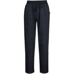 Portwest C076 Cotton Mesh Air Chef Trousers Black Size M Regular Fit on Productcaster.