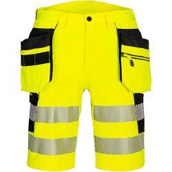 Portwest DX446 DX4 Hi-Vis Holster Pocket Shorts Yellow/Black Size 36 Regular Fit on Productcaster.