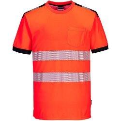 Portwest T181 PW3 Hi-Vis Cotton Comfort T-Shirt S/S Red/Black Size XXXL K Fit on Productcaster.