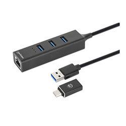 Manhattan USB-C & USB-A Combo Dock/Hub - Ethernet and USB-A Ports on Productcaster.