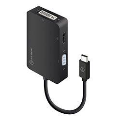 ALOGIC 3-in-1 USB-C to HDMI DVI VGA Adapter - Male to 3-Female on Productcaster.