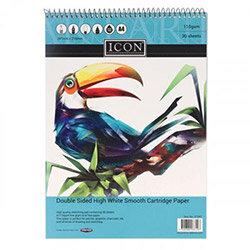 Icon A4 110Gsm Spiral Sketch Pad 30 Sheets Pack of 5 on Productcaster.