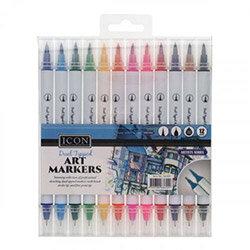 Icon Pkt.12 Dual Tipped Art Markers Pack of 6 on Productcaster.