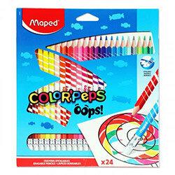 Maped Box 24 Color'Peps Erasable Colouring Pencils - Oops Pack of 12 on Productcaster.