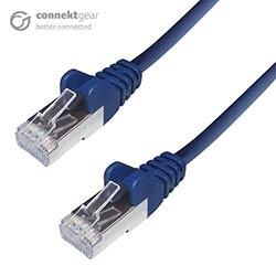 connektgear 5m RJ45 CAT6A SSTP Stranded Flush Moulded LS0H Network Cable - 26AWG - Blue on Productcaster.