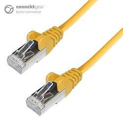 connektgear 1m RJ45 CAT6A SSTP Stranded Flush Moulded LS0H Network Cable - 26AWG - Yellow on Productcaster.