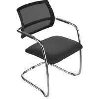 OQ Series Mid Mesh Backrest Stacking Chair with Black Mesh and Chrome Frame , HuntOffice.ie on Productcaster.