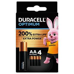 Duracell Optimum AA Batteries - 4 Pack High-Performance Alkaline Cells on Productcaster.