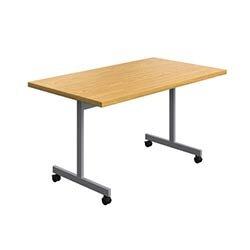 One Eighty Rectangular Tilting Table 1400 X 800 Nova Oak/Silver on Productcaster.