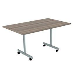 One Eighty Rectangular Tilting Table 1400 X 800 Grey Oak/Silver on Productcaster.