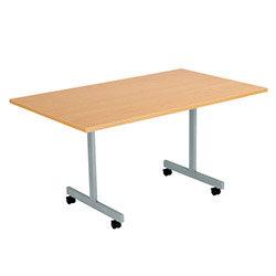 One Eighty Rectangular Tilting Table 1400 X 700 Beech/Silver on Productcaster.