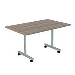 One Eighty Rectangular Tilting Table 1200 X 800 Grey Oak/Silver on Productcaster.