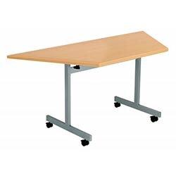 One Eighty Trapezoidal Tilting Table 1600 X 800 Beech/Silver on Productcaster.