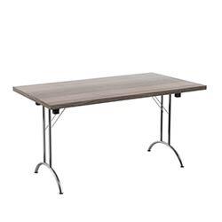 One Union Rectangular Folding Table 1400 X 800 Grey Oak/Silver on Productcaster.