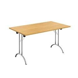 One Union Rectangular Folding Table 1400 X 800 Nova Oak/Chrome on Productcaster.