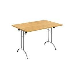 One Union Rectangular Folding Table 1200 X 800 Nova Oak/Chrome on Productcaster.