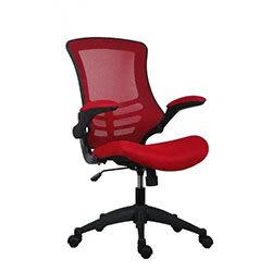 Marlos Mesh Back Office Chair With Folding Arms Red on Productcaster.