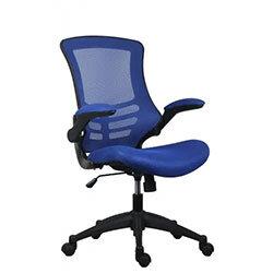 Marlos Mesh Back Office Chair With Folding Arms Blue on Productcaster.