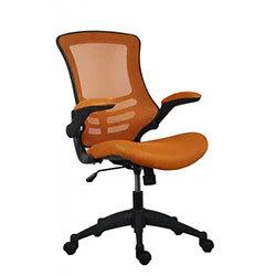 Marlos Mesh Back Office Chair With Folding Arms Orange on Productcaster.