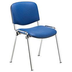 Multi Purpose Stacking Chair Blue Vinyl & Chrome Frame on Productcaster.