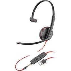 POLY Blackwire 3215 Headset Head-band USB Type-A Black, Red on Productcaster.