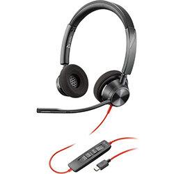 POLY Blackwire 3320 Headset, Stereo, Audio Jack 3.5mm, USB-C, Black/Red on Productcaster.