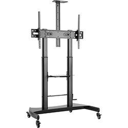 V7 TVCART2 Pro TV Cart, TV stand, Black, Plastic, Steel, 100 kg, 1524 - 2540 mm (60 - 100"), -10 - 5° , HuntOffice.ie on Productcaster.