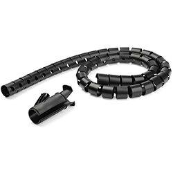 StarTech.com 2.5 m (8.2 ft.) Cable-Management Sleeve - Spiral - 25 mm (1 in.) Diameter, Cable sleeve, Polyethylene (PE), Black , HuntOffice.ie on Productcaster.