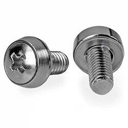 StarTech.com 12-24 Server Rack Screws - 50 pack - Nickel-Plated, Screw, Steel, Dome head, Silver, RoHS, REACH, 1.65 cm , HuntOffice.ie on Productcaster.