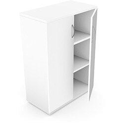 Lockable Medium Cupboard with Adjustable Shelves - White Universal Storage on Productcaster.