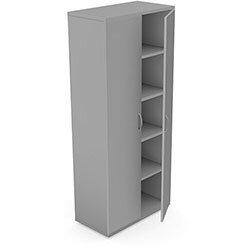 Lockable Tall Cupboard with Adjustable Shelves, Grey, 800x420x1850mm on Productcaster.