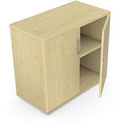 Lockable Maple Low Cupboard with Adjustable Shelf 800x420x725mm on Productcaster.