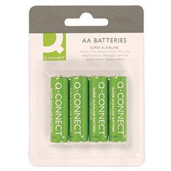 Q-Connect Super Alkaline AA Batteries 4 Pack , HuntOffice.ie on Productcaster.