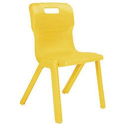 Titan One Piece School Chair Size 3 350mm Yellow Pack of 10 on Productcaster.