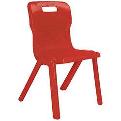 Titan One Piece School Chair Size 3 350mm Red Pack of 10 on Productcaster.