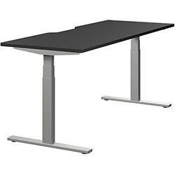 Height Adjustable Sit Stand Desk W1800xD700 Graphite/Silver on Productcaster.