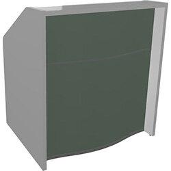 Wave Modern Design Small Straight Reception Desk with White Counter Top & Bottle Green Matte Front W1026xD770xH1103mm on Productcaster.