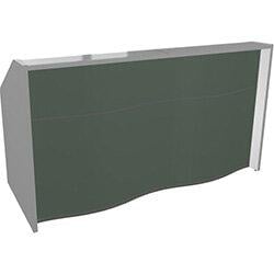 Wave Modern Design Straight Reception Desk with White Counter Top & Bottle Green Matte Front W1996xD770xH1103mm on Productcaster.