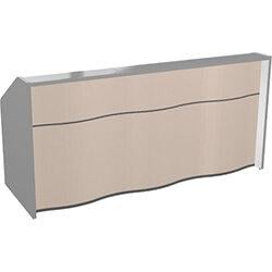 Wave Modern Design Straight Reception Desk with White Counter Top & Beige Matte Front W2306xD770xH1103mm on Productcaster.