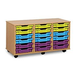 Tray Storage Unit With 18 Shallow Trays Brights H617mm on Productcaster.